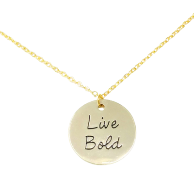 Live bold stamped necklace - Thumbnail 3