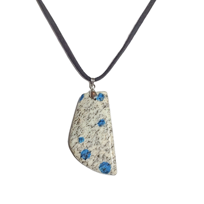 Raindrop azurite or k2 azurite pendant necklace