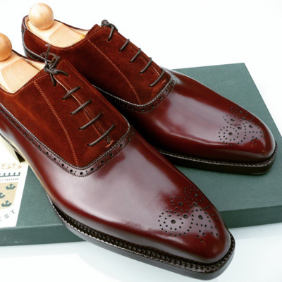Handmade Men Genuine Suede Leather Dress Shoes