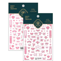 pink love ribbon nail decals - Thumbnail 2