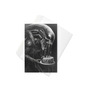 Alien Indulgence - Gothic Xenomorph Birthday Card, Messy Cake Encounter, Sci-Fi Horror Celebration, Unique Extraterrestrial Greeting-1