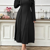 Women's plus size black dress - Thumbnail 2