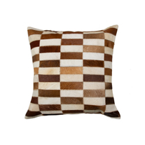 Natural Home Decor Torino Cowhide Pillow | Brown & white | 18"x18" | 676685042644