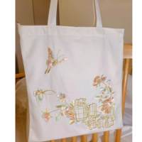 The Peony Pavilion Embroidered original canvas bag one-shoulder national trend bag eco-friendly bag - Thumbnail 1