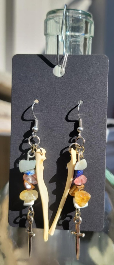 Squirrel bone earrings