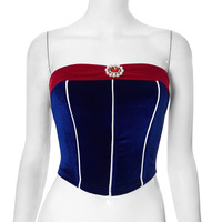 Blue and Red Contrast Tube Top - Thumbnail 4