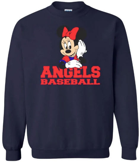 Angels Minnie Sweatshirt | Baseball | Baseball Sweatshirt | Mouse Shirt | Angels Sweater | Anaheim Angels | Los Angeles | Disney