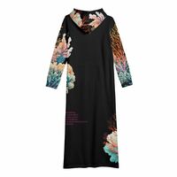 Coral Hoodie Dress Black - Thumbnail 4
