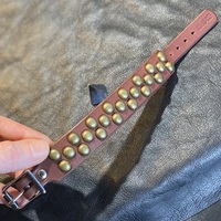 2-1-2 Brass Dome-Studs Wristband - Thumbnail 7