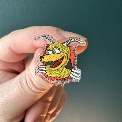Ripper Mangey plastic lapel