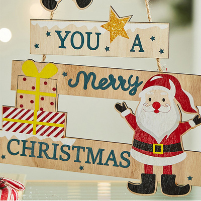 Christmas wooden ornaments with letters for kid's wall sg905