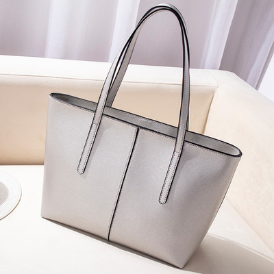 Ladies Handbag Work Bag Women Designer Faux Leather Fashion Shoulder Tote Bag Grey