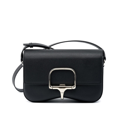 Women Genuine Leather Della Shoulder Crossbody Bag Black