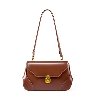 Genuine Leather Women Fashion Handbags Wallet Tote Bag Shoulder Bag Brown