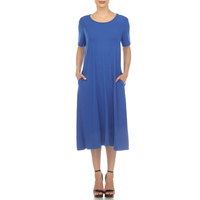 White Mark Women's Short Sleeve Swing Midi Dress - Thumbnail 5