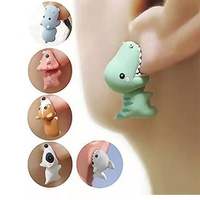 Cartoon Animal Biting Stud Earrings  - Thumbnail 1