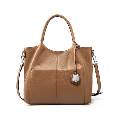 Women soft genuine leather totes shoulder bag purses and handbags brown - Thumbnail 1