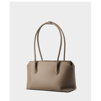 Women Genuine Leather Shoulder Purses and Handbags Grey - Thumbnail 1