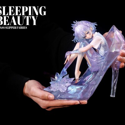 Bishoujo arttoy "sleeping beauty-glass slipper fairies-white" by sanktoys & weartdoing