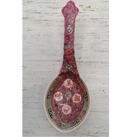 Vintage Big Spoon, Vintage Chinese Porcelain Large Soup Spoon, Hand Painted Asian Spoon, Mun Shou Spoon - Thumbnail 3