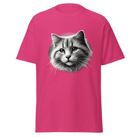 Unisex T-shirt Digital Art Illustration Cat Portrait Isolated Vector Logo Several Colors - Thumbnail 16
