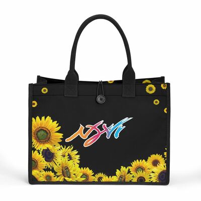 Blooming horizon sunflower tote bag