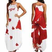 Red Horizon Sleeveless Evening Dress - Thumbnail 2