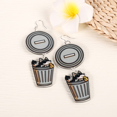 Animal earrings - trash panda - raccoon