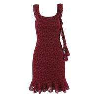 Sleeveless dress with ruffled draped ribbon - Thumbnail 5