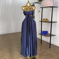 Summer new sexy hollow pleated suspender dress - Thumbnail 1