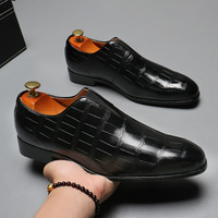 Men's crocodile pattern casual shoes slip-on shoes 4 colors - Thumbnail 4