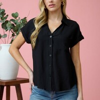 Button Front Blouse - Thumbnail 1