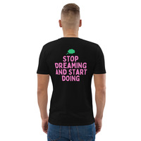 Unisex Organic Cotton T-Shirt with Front Embroidery & Back Print - Thumbnail 6