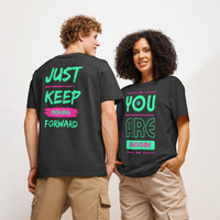 Custom Organic Ribbed Neck T-Shirt | Unisex Eco Front & Back Print - Thumbnail 10