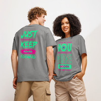 Custom Organic Ribbed Neck T-Shirt | Unisex Eco Front & Back Print - Thumbnail 16