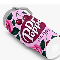 *Pink Rose Pop Design | 30 oz Flip-Straw Stainless Tumbler w/Handle | FREE SHIP! * - Thumbnail 5