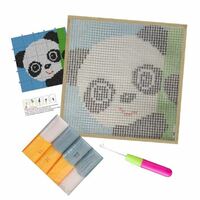Children's Rug Making Latch Hooking Kit (30x30cm) | Panda - Thumbnail 1