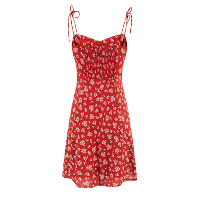 Temperament floral suspender skirt french retro small print short skirt