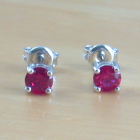 BOXED GIFT SET/Sterling Silver Ruby(Lab Created) Necklace & Earrings/Ruby Earrings/Ruby Necklace/July Birthstone/Ruby Jewellery - Thumbnail 5