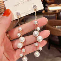 Korean Fashion Pearl Drop Earrings For Women  - Thumbnail 2