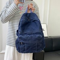 Vintage Demin School Backpack Jeans Shoulder Bag  - Thumbnail 1