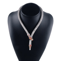  Women Punk Crystal Snake Magnetic Necklace - Thumbnail 3