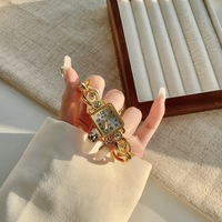 Luxurious Zircon Retro Style Golden Digital Dial Fashion Watch - Thumbnail 2