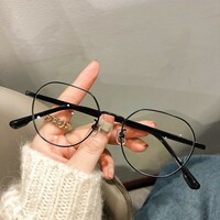  Women Men Computer Myopic Optical Eyeglasses Unisex anti Blue Light Metal Polygons Myopia Glasses - Thumbnail 2