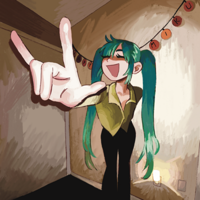 Miku at a party print