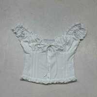 Ruffled collar lace-up vest - Thumbnail 5