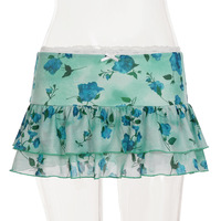 Small fresh printed mesh low waist cake skirt - Thumbnail 6