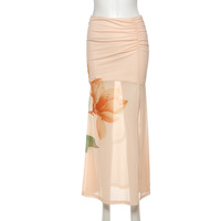 BOTANICAL PRINT HIGH WAIST SKIRT - Thumbnail 3