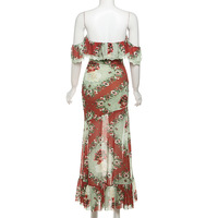 Fashion Print Sexy One-shoulder Dress - Thumbnail 1