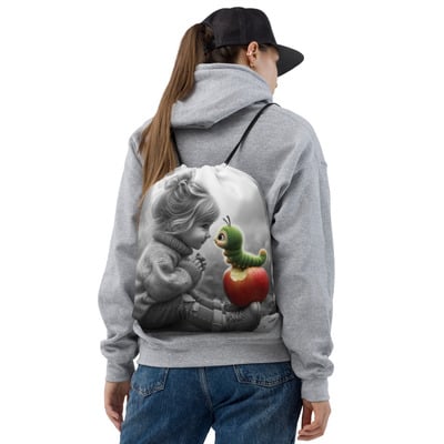 Worm & me drawstring bag